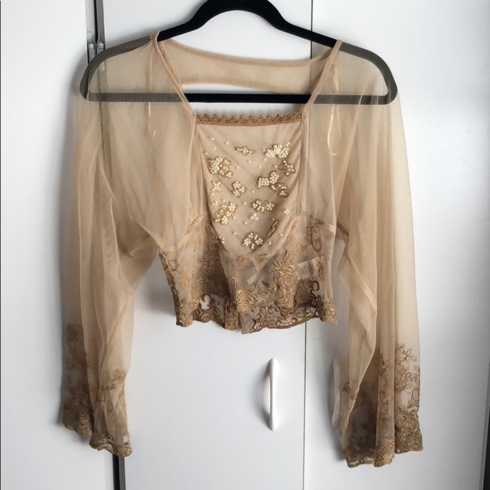 NWOT Sheer Crop Top Size XS